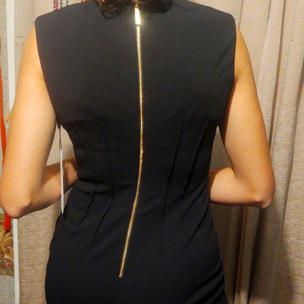 Calvin Klein Fit & Flare Sheath Dress Black 2 - Picture 8 of 15